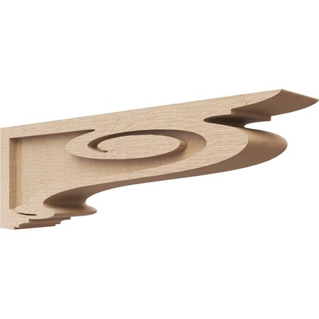 Ekena Millwork 3"W x 18"D x 6"H Thin Scroll Rough Cedar Woodgrain TimberThane Corbel, Primed Tan CORUR03X18X06SCRRCPR